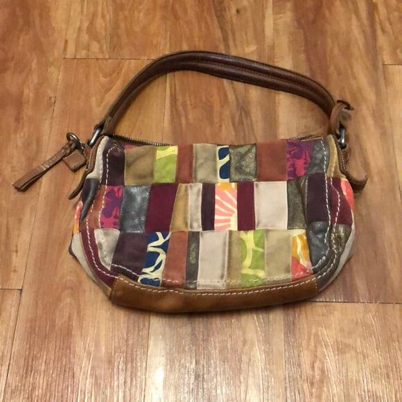 Fossil Patchwork Hobo Bag Purse - Picture 1 of 12